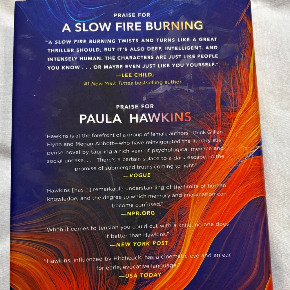 Paula Hawkins A Slow Fire Burning Thriller Hardcover Psychologiclal Thriller